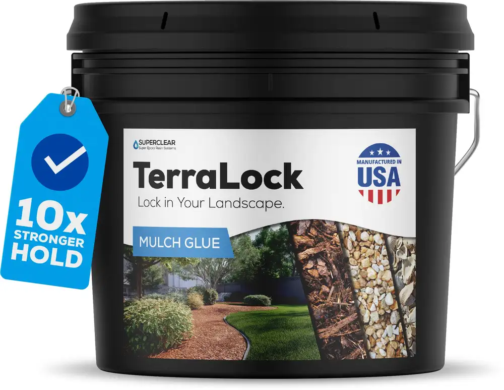 Superclear TerraLock Mulch Glue — weed barriers